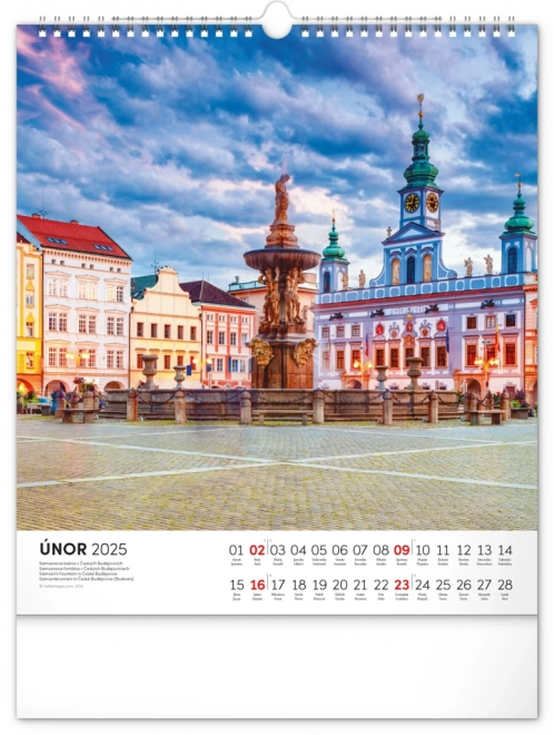 NOTIQUE Vægkalender Tjekkiet 2025, 30 x 34 cm