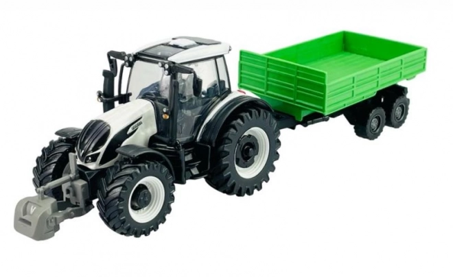 Bburago Farm 10cm Traktor med Trailer - Valtra N174 - Tippende Trailer