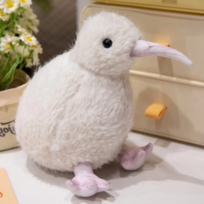 Plys Kiwi-fugl Hvid 21 cm