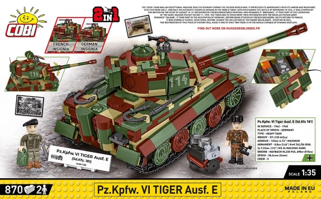 Modeltanken Tiger I af 870 klodser