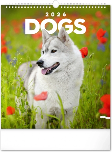 Væghængt kalender Hunde 2026
