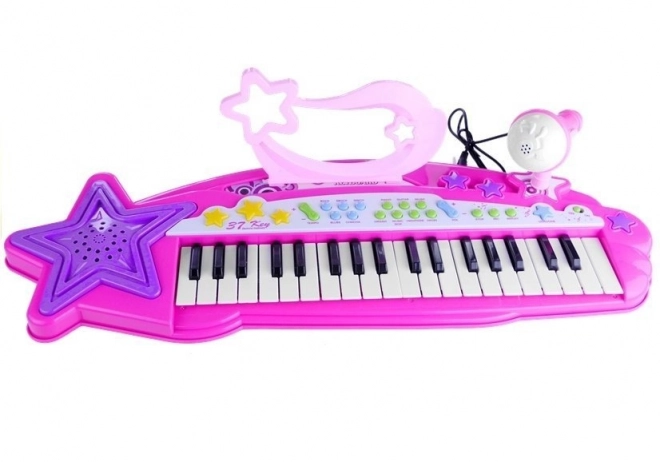 Tastatur Orgel 37 Taster MP3 Mikrofon Lyserød