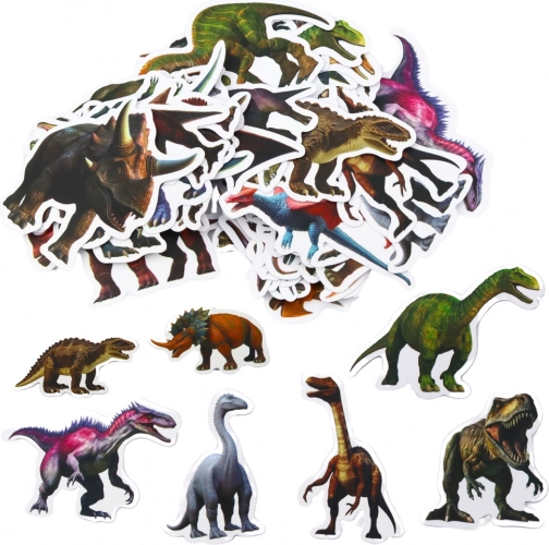Sæt med klistermærker til børn med dinosaurer 4-7 cm 50 stk