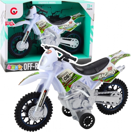 Motocross hvid off-road med lys- og lydeffekter