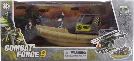 Militærsæt med båd, motorcykel og figurer