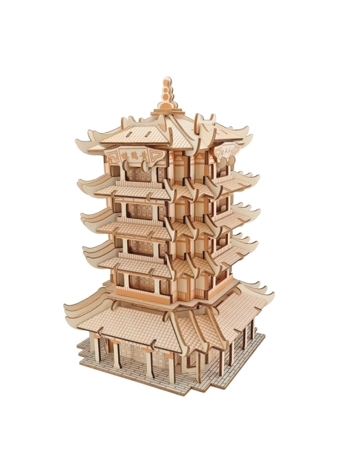 Træhåndværk Træ 3D puslespil Yellow Crane Tower