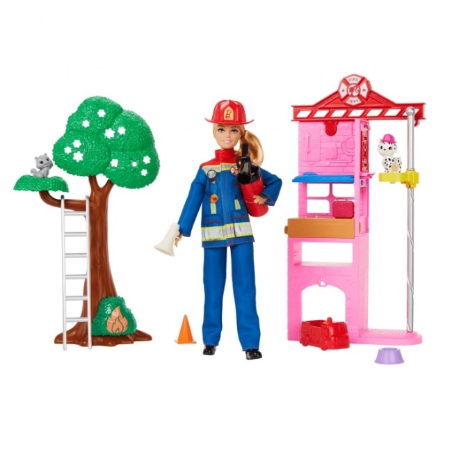 Barbie Brandmand Dukke med Tilbehør