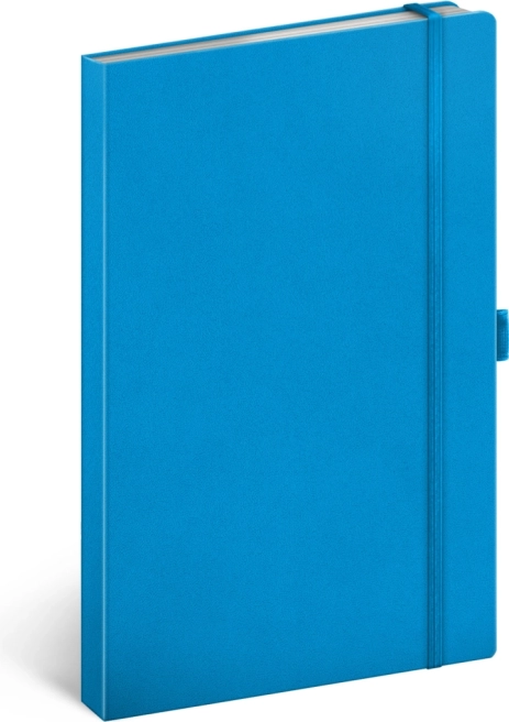 Linet notes blå 13 × 21 cm med hård indbinding og penneholder