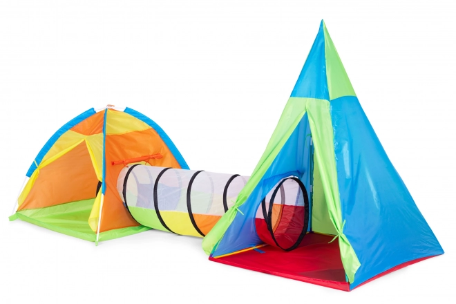 Børnetelt legeplads 3-i-1 iglo tipi tunnel IPLAY