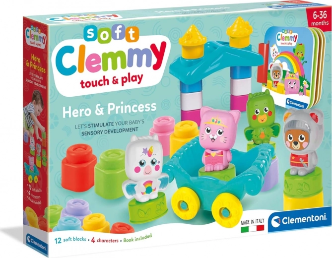 Clementoni Soft Clemmy stor legesæt med bog – ridder og prinsesse