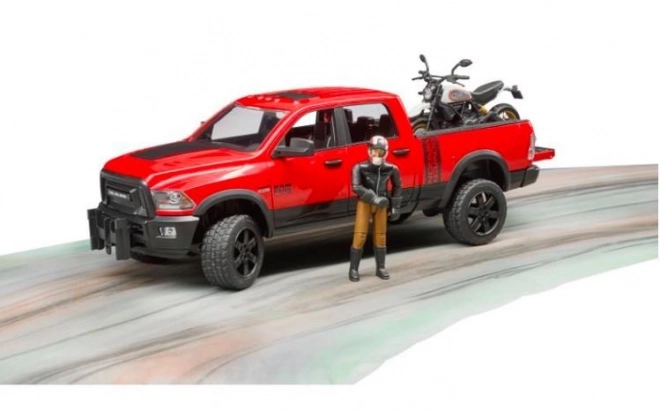 Bruder Terræn bil RAM med motorcykel