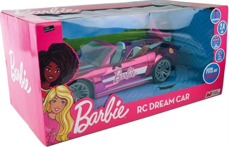 pink RC-bil Barbie 2,4 GHz til to dukker