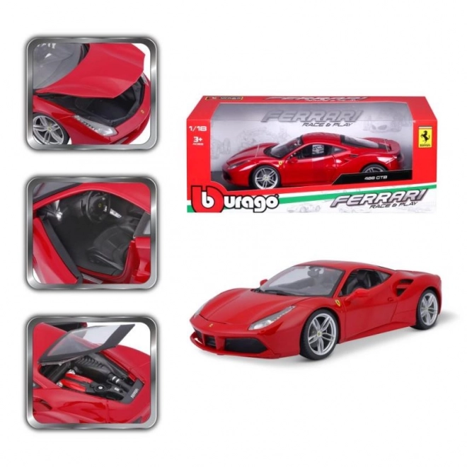 Metalbil Ferrari 488 GTB rød