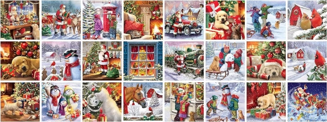 Adventskalender med puslespil Eurographics 24 x 50 stykker – Glædelig Jul