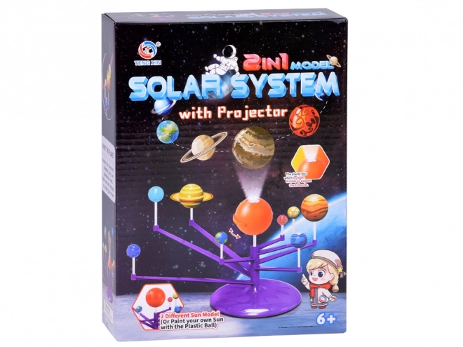 Uddannelsessæt 2 i 1 Solsystem med projektor