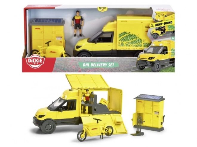 Sæt med DHL-køretøj 25 cm City