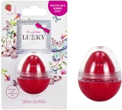 Glimrende læbepomade i æggeform, rød rose Lukky
