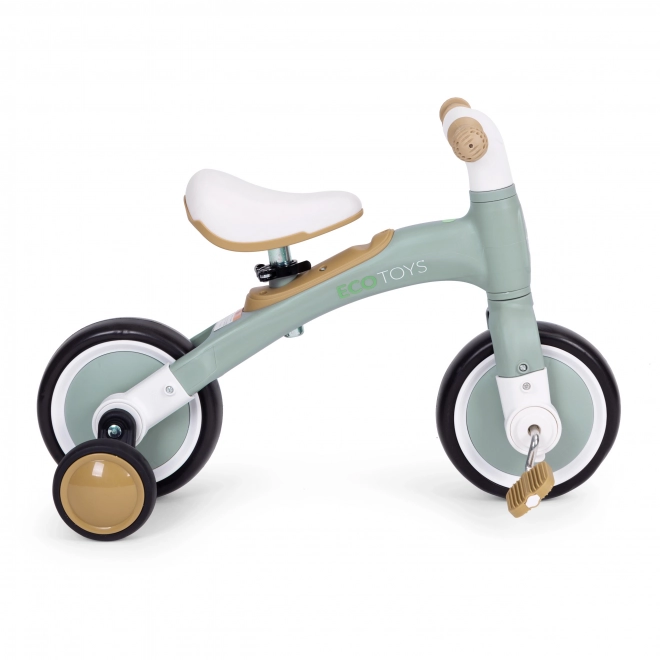 Balanceløbecykel med pedaler - træningshjul 3-i-1 ECOTOYS – Grøn