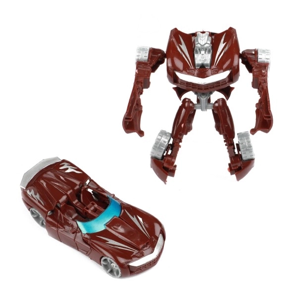 Transformer bil/robot plast 10cm mix farver i plastæske 5x10,5cm