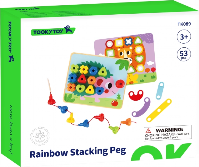Tooky Toy multifunktionel tavle med farverige skruer til læring af former