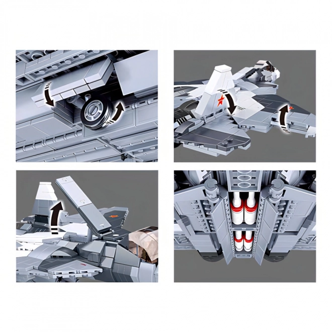 Sluban Model Mursten M38-B0986 Stolt Fighter Jet Su-57 2 i 1