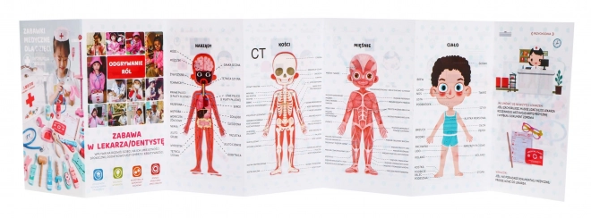 Træ sæt Læge + uddannelsesbrochure + klistermærker "Modig Patient" - 30 dele