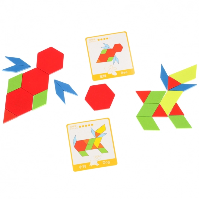 Træ Montessori Mosaik - 155 dele