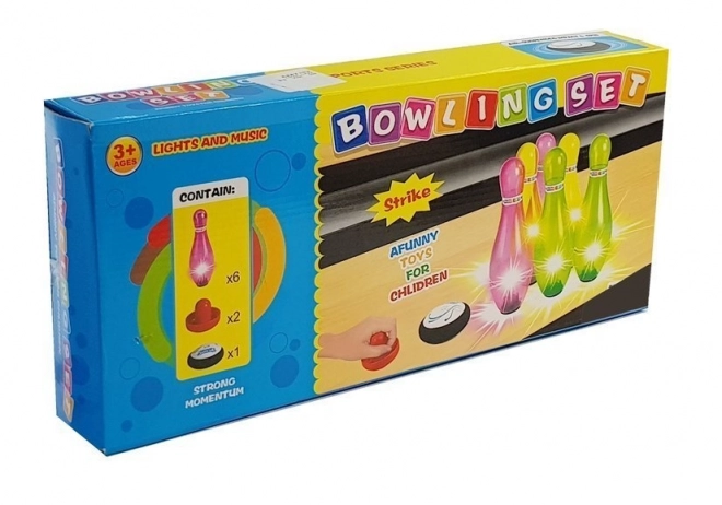 Farverigt bowling sæt med lyseffekter