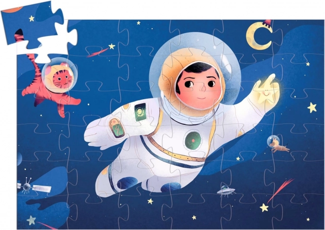 Puslespil Astronaut på Månen 36 brikker