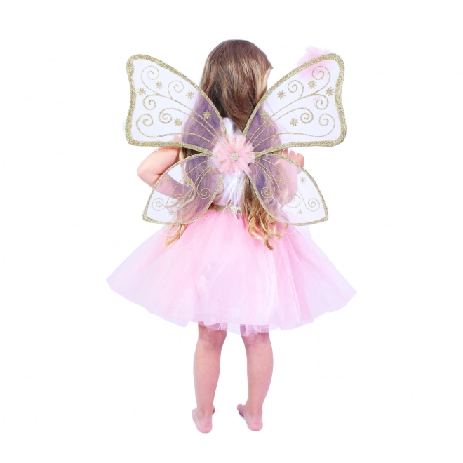Børnefe-kostume med pink tutu og vinger