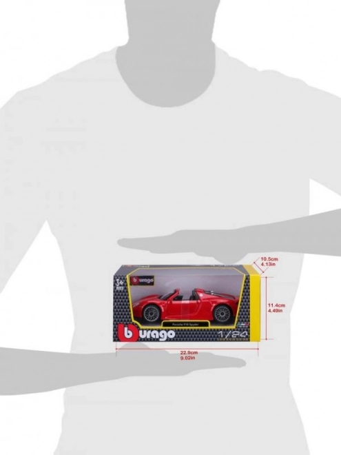 Bburago Porsche 918 Spyder rød model 1:24