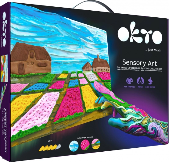 OKTO SENSOTY ART kreativt sæt Blomsterbede i Holland 30 × 40 cm