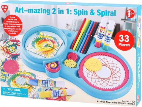 Kreativt tegne- og spin‑art sæt til børn