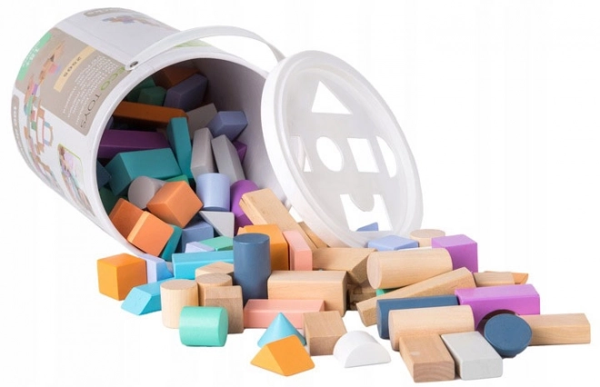 Træklodser 100 stk i spand med sorter Ecotoys