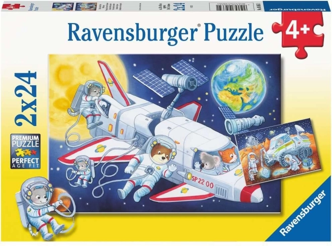 Puslespil rejse gennem rummet 2×24 brikker RAVENSBURGER