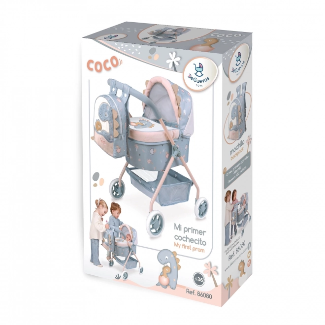 DeCuevas 86080 Min første dukkevogn med rygsæk COCO 2024 - 56 cm