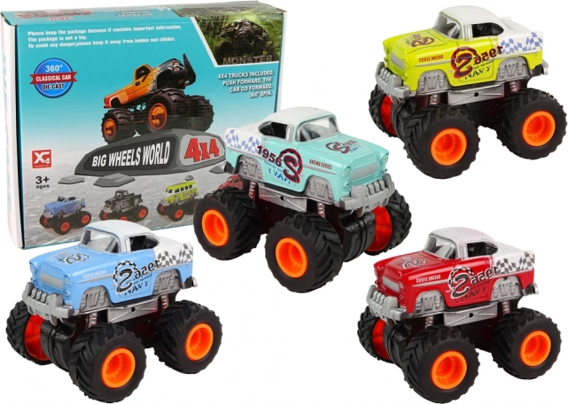 monstertruck legetøjsbil 4x4 på store hjul – farvesæt