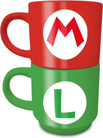 Sæt med keramiske krus Super Mario Mario og Luigi