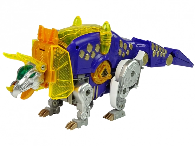 Dinobots robot skydeleg Fiolett Triceratops med mål