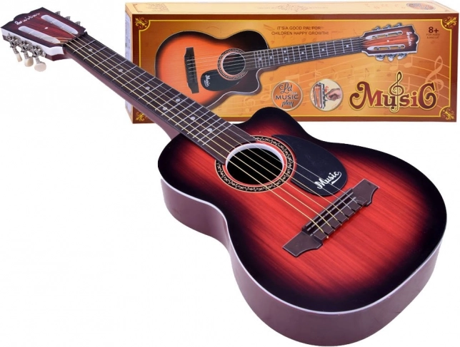 Børneguitar med 6 metalstrenge – Mursten