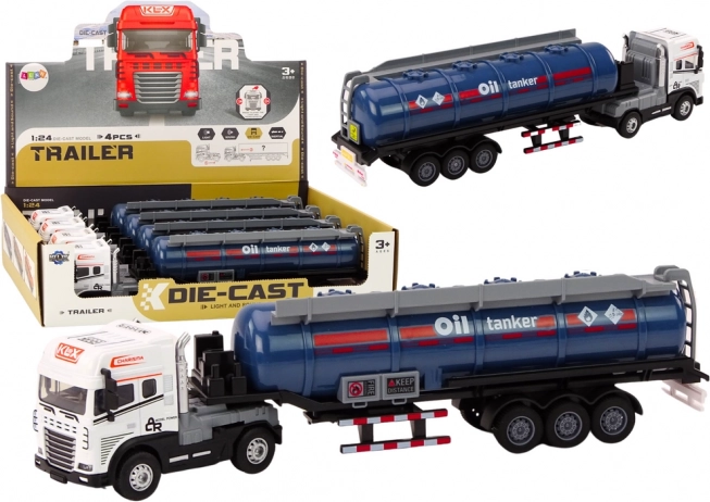 Tanklastbil 1:24 med aftagelig trailer, lyde og lys