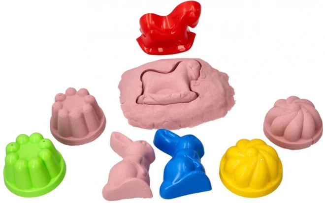 ADAM TOYS Kinetisk sand lyserød 2 kg + forme og skovl