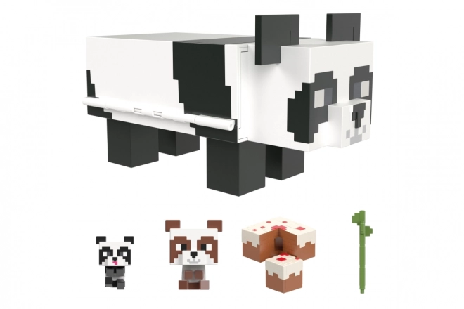 Sæt af Minecraft figurer spillehus med panda + 2 figurer