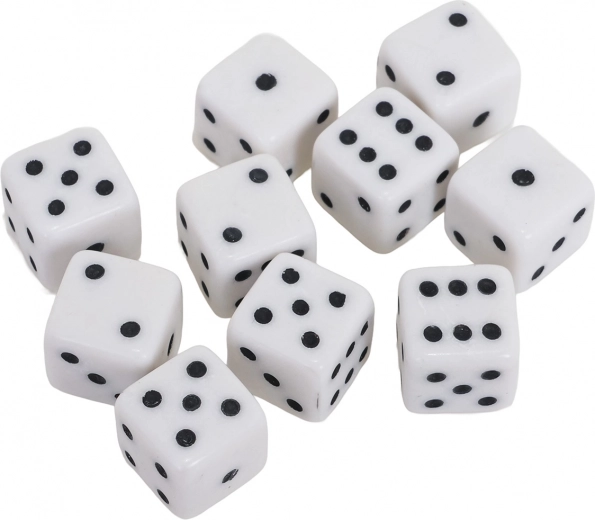 Ti holdbare seks-sidede terninger