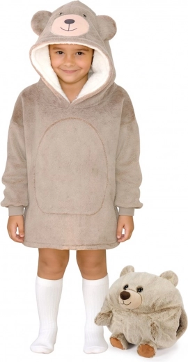 Sødt bjørne-design med stor hætte