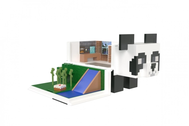 Sæt af Minecraft figurer spillehus med panda + 2 figurer