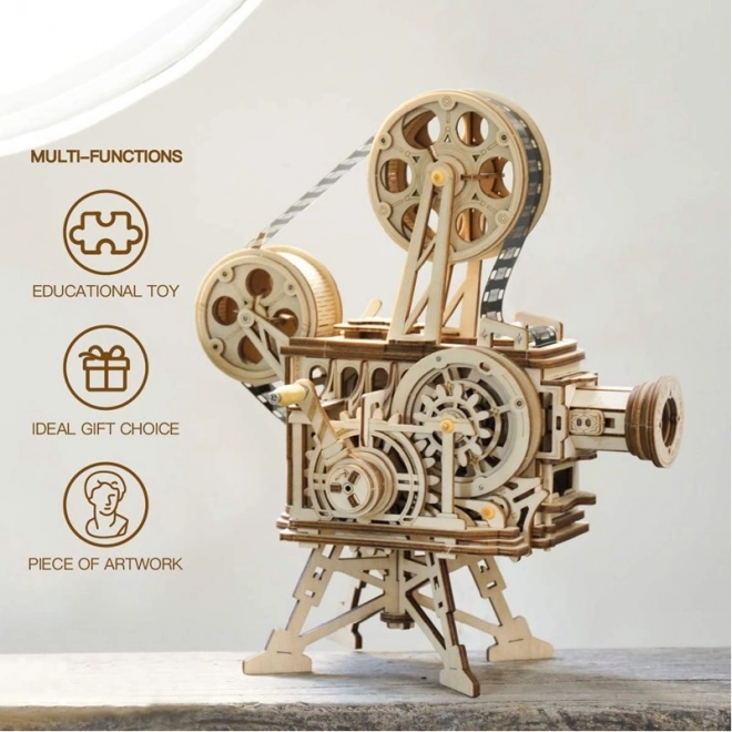 RoboTime 3D træ mekanisk puslespil Filmprojektor