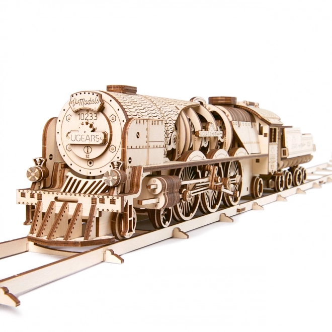 Ugears 3D puslespil - Lokomotiv V-express med vogn 538 dele