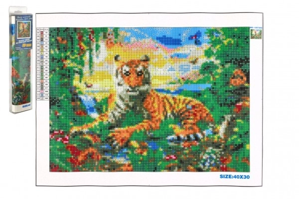 Diamantmaleri Junglens konge 40x30 cm