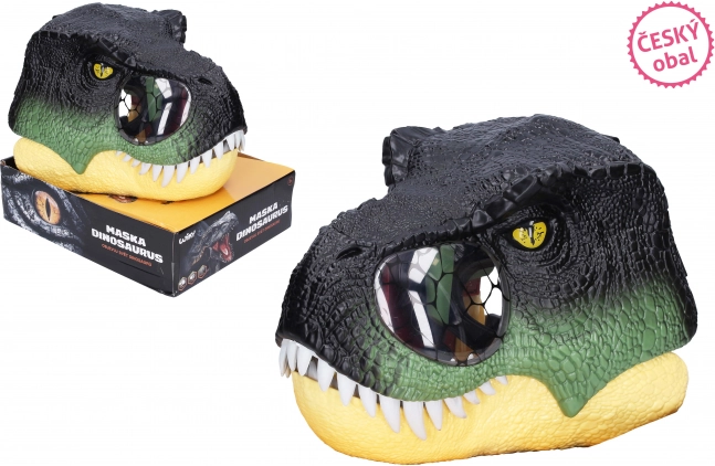 Dinosaurmaske til hovedet med lys- og lydeffekter